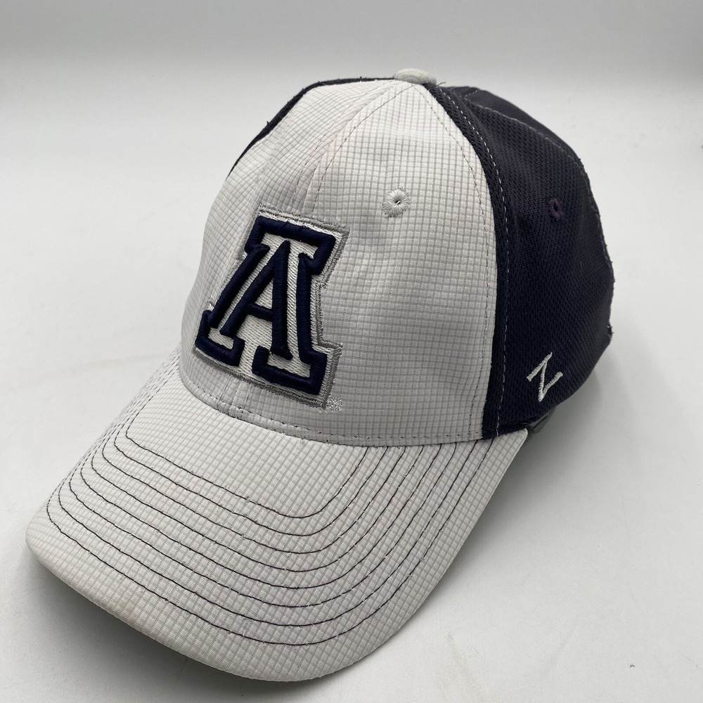 Arizona Wildcats Hat Zephyr Stretch Fit Fitted Size Large Blue White Washed